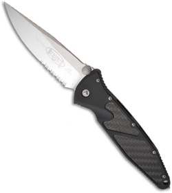 Microtech Socom Elite M/A Folding Knife Carbon Fiber (4" Satin Serr) 160-5CF