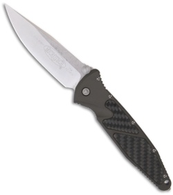 Microtech Green Socom Elite M/A Knife Carbon Fiber (4" Stonewash Plain) 160-10GR
