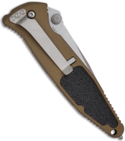 Microtech Tan Socom Elite M/A Tanto Knife (4" Stonewash Plain) 161-10TA