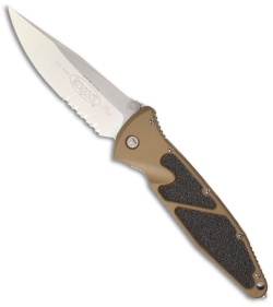 Microtech Tan Socom Elite M/A Knife (4" Stonewash Serr) 160-11TA