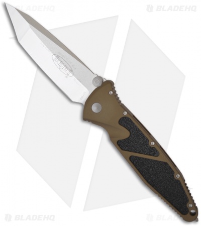 Microtech Tan Socom Elite M/A Tanto Knife (4" Stonewash Plain) 161-10TA