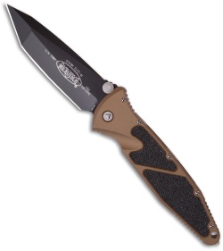Microtech Tan Socom Elite M/A Tanto Knife (4" Black Plain) 162-1TAC Chisel