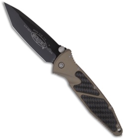 Microtech Tan Socom Elite M/A Tanto Knife Carbon Fiber (4" Black Plain) 161-1TA