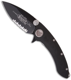 Microtech Whaleshark Flipper Knife G-10 (3.63" Black Serr) 167-2