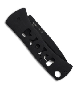SOG Micron Tanto Folding Pocket Knife Keychain (1.44" Black Plain)