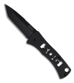 SOG Micron Tanto Folding Pocket Knife Keychain (1.44" Black Plain)