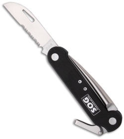 SOG Knives Nautical Knife Multi-Tool w/ Marlin Spike (2.88" Satin Serr) FF23