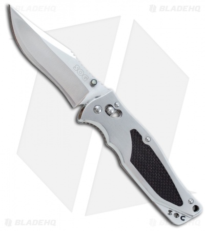 SOG Stingray Arc-Lock Folding Knife w/ Carbon Fiber (3" Satin Plain) SR-02