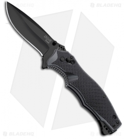 SOG Vulcan Pocket Knife (3.5" Black Plain) VL-11
