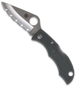 Spyderco Ladybug 3 Knife Foliage Green FRN Keychain (1.94" Satin Serr) LFGS3