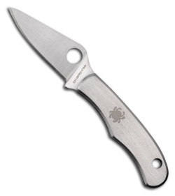 Spyderco Stainless Bug SS Mini Folding Keychain Knife (1.31" Plain) C133P