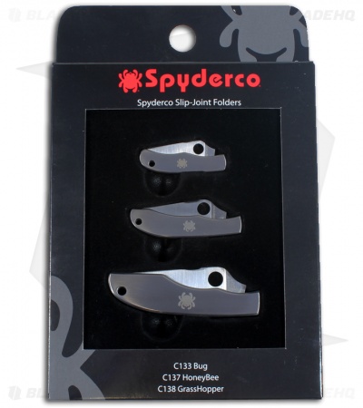 Spyderco Bug, Honeybee & Grasshopper Knife Gift Set Slip-Joint Folders C133SET