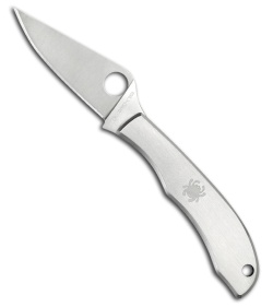 Spyderco Stainless HoneyBee SS Mini Folding Keychain Knife (1.63" Plain) C137P