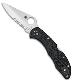 Spyderco Delica 4 FRN Opener Folding Knife (Satin SER) C11PSBK