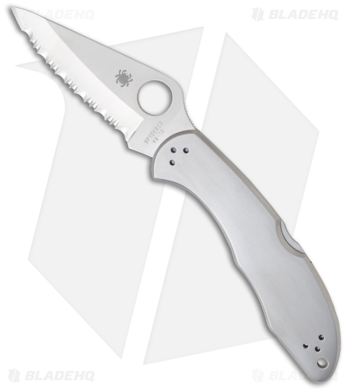 Spyderco Delica 4 Knife Stainless Steel SS Folder (2.88" Satin Full