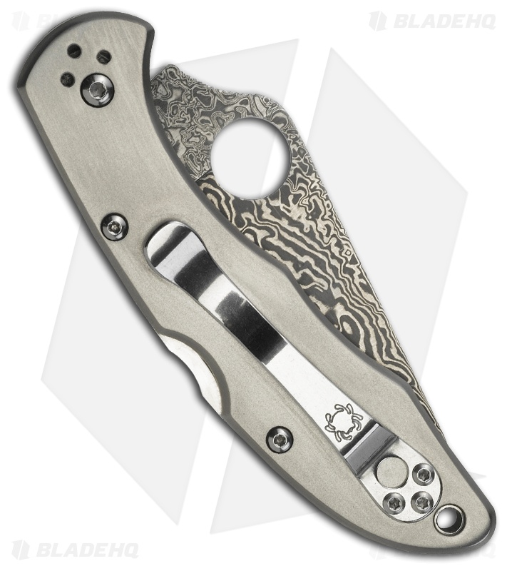 Spyderco Delica 4 Lockback Knife Titanium (2.95" Damascus) C11TIPD