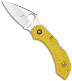 Spyderco Dragonfly 2 Salt Yellow FRN Folding Knife (2.25" Satin Plain) C28PYL2