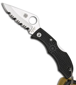 Spyderco Keychain Ladybug 3 Black FRN Folding Knife (Satin SER) LBKS3