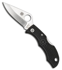 Spyderco Keychain Ladybug 3 Black FRN Folding Knife (Satin PLN) LBKP3