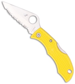 Spyderco Ladybug 3 Salt Knife Yellow FRN (1.94" Satin Serr) LYLS3