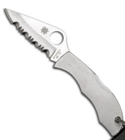 Spyderco Keychain Ladybug 3 Stainless Steel Folding Knife (Satin SER) LSSSP3