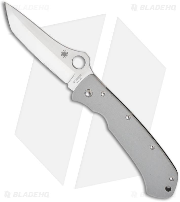 Spyderco Bob Lum Tanto Knife Gray G10 (3.875" Satin) C46GPGY Blade HQ