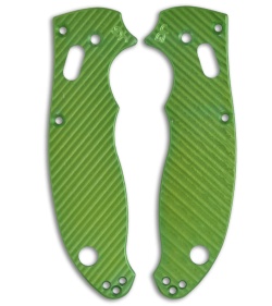 Custom Green Aluminum Replacement Scales for Spyderco Manix 2