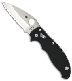 Spyderco Manix 2 G-10 Folding Knife 83mm (3.38" Satin Full Serr) C101GS2