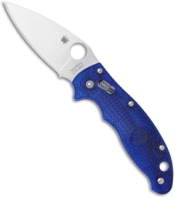 Spyderco Manix 2 Knife Translucent Dusk Blue 86mm (3.39" Satin Plain) C101PBL2