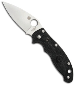 Spyderco Manix 2 Knife Black 86mm (3.37" Satin Plain) C101PBK2