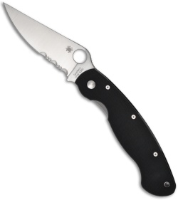 Spyderco Military S30V Folding Pocket Knife (4" Satin Serr) C36GPSE