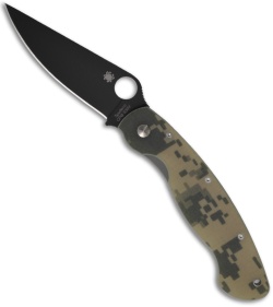 Spyderco Military Digital Camo Folding Pocket Knife G-10 (Black PLN) C36GPCMOBK
