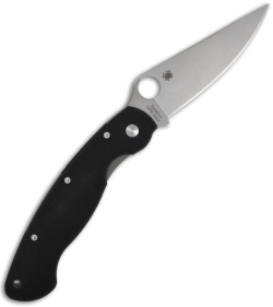 Spyderco Military Left-Handed S30V Folding Pocket Knife (Satin PLN) C36GPLE