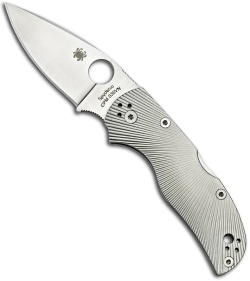 Spyderco Native 5 Fluted Titanium Folding Knife (3" Satin Plain) C41TIFP