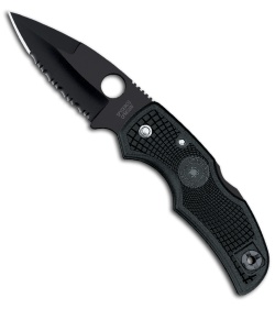 Spyderco Native Knife Black Blade FRN (3.125" Full Serr) C41PSBBK