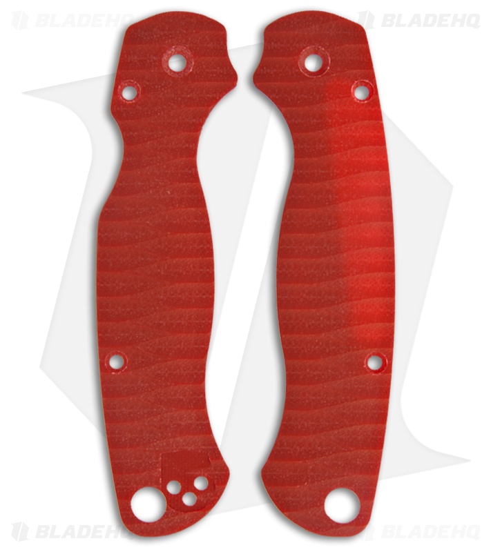 Spyderco Paramilitary 2 Custom G10 Replacement Scale by Allen Putman (Ruby Red) Blade HQ