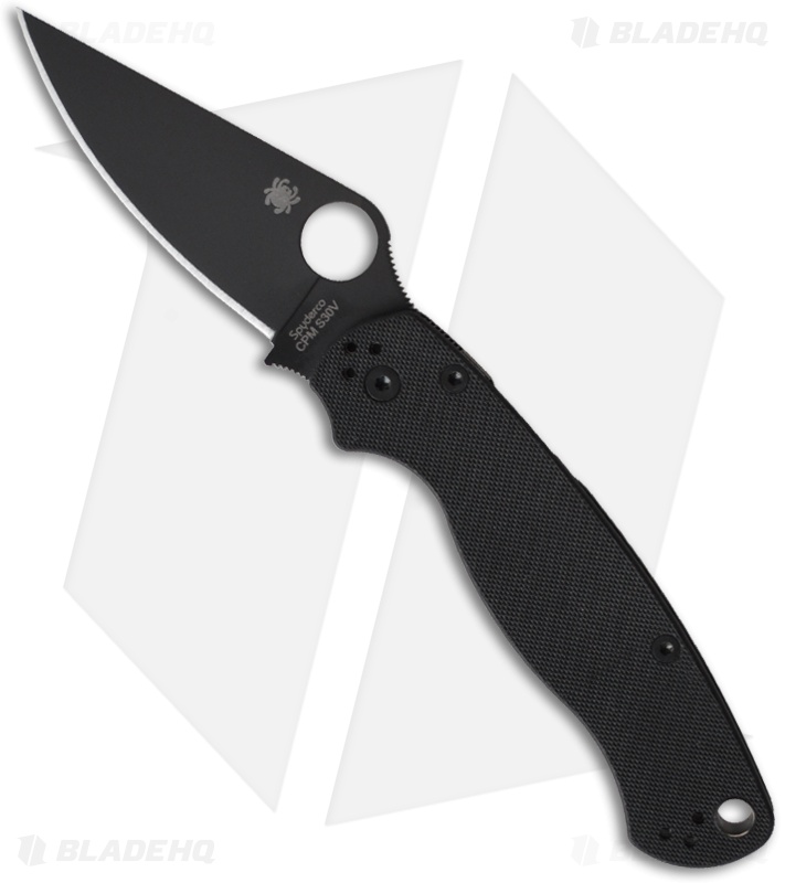 Spyderco Black G10 Paramilitary 2 Knife Free Shipping
