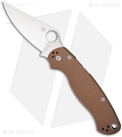 Spyderco Paramilitary 2 Knife Earth Brown G10 S35-VN (Satin) C81GPBN2