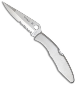 Spyderco Police Stainless Steel Folding Knife C07PS (4.125" Satin Serr)