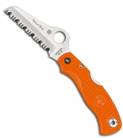 Spyderco Rescue 79 mm Orange FRN Folding Knife (Satin SER) C45SOR
