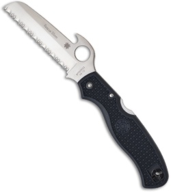 Spyderco Rescue 93mm Knife w/ Emerson Opener C14SBK (3.63" Satin Serr)