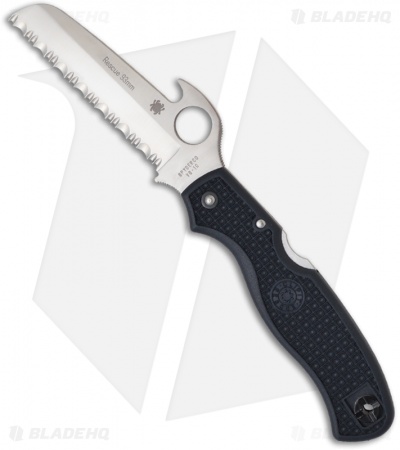 Spyderco Rescue 93mm Knife w/ Emerson Opener C14SBK (3.63" Satin Serr)