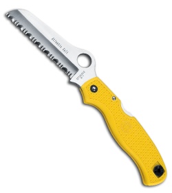 Spyderco Atlantic Salt Folding Dive Knife C89SYL Yellow FRN (3.69" Satin Serr)