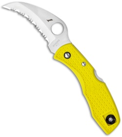Spyderco Tasman Salt Knife Yellow FRN (2.94" Satin Serr) C106SYL