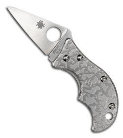 Spyderco Stainless Steel Etched Spin Folding Knife (Plain) C86PET