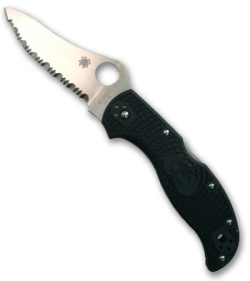 Spyderco Stretch FRN Folding Knife C90SBK (3.5" Satin Full Serr)