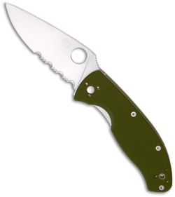 Spyderco Tenacious Folding Knife Green G-10 (3.375" Satin Serr) C122GPSGR