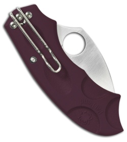 Spyderco Meerkat Knife Burgundy FRN (2" Satin Plain) C64JPBRG *Preorder