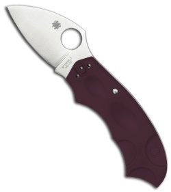 Spyderco Meerkat Knife Burgundy FRN (2" Satin Plain) C64JPBRG *Preorder