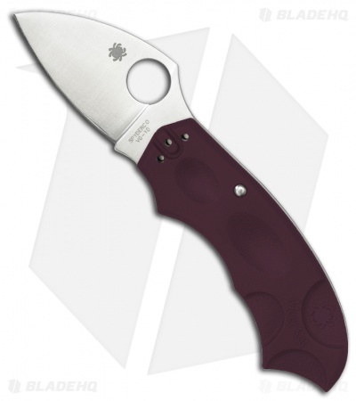 Spyderco Meerkat Knife Burgundy FRN (2" Satin Plain) C64JPBRG